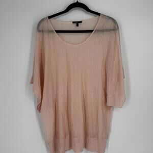 Eileen Fisher Shirt top 1x light pink relaxed oversized preppy business office